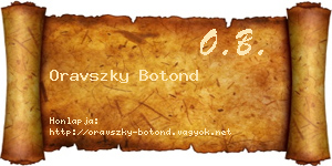 Oravszky Botond névjegykártya